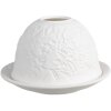 Clayre & Eef 6CE1825 Stojánek na čajovou svíčku porcelánový Ø12x8cm bílý