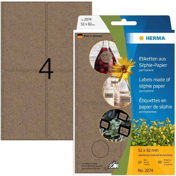 HERMA 2074 Víceúčelové etikety 52 x 82 mm Silphie papír pro ruční etiketování