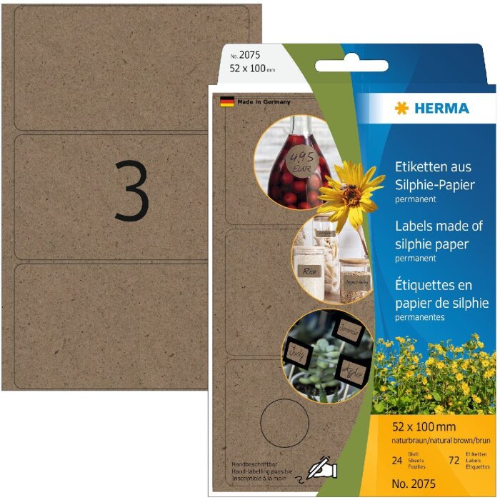 Víceúčelové etikety HERMA 52 x 100 mm Silphie papír permanentní pro ruční etiketování
