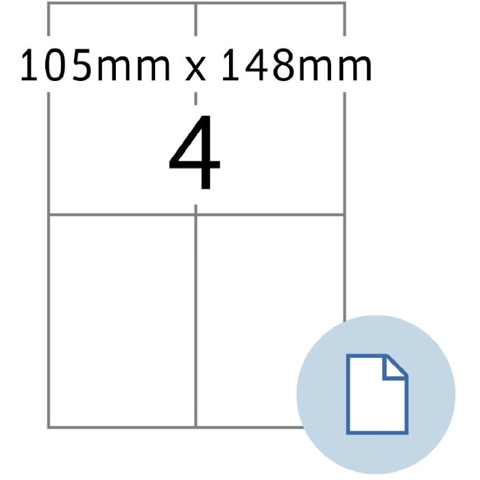 HERMA 8404 Archové etikety A4 bílý papír 105x148 mm 500 listů 2000 etiket