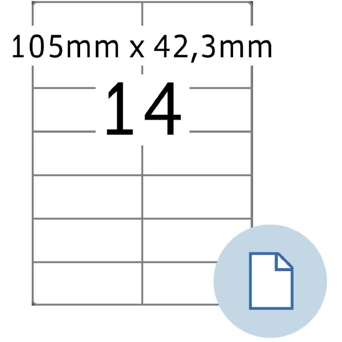 HERMA 8414 Archové etikety A4 bílý papír 105x42,3 mm 500 listů 7000 etiket
