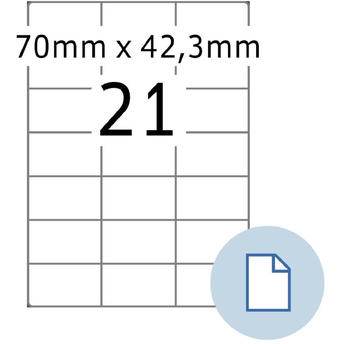 HERMA 8421 Archové etikety A4 bílý papír 70x42,3 mm 500 listů/10500 etiket
