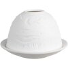 Clayre & Eef 6CE1815 Stojánek na čajovou svíčku bílý Ø 12x8 cm Porcelán ve venkovském stylu