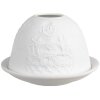 Clayre & Eef 6CE1829 Stojánek na čajovou svíčku bílý Ø 12x8 cm Porcelán ve venkovském stylu