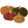 Clayre & Eef 65435 Dekorativní dýně hnědá béžová Polyester Ø 25x16 cm Venkovský styl