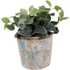 Clayre & Eef 6TE0523L Květináč terakota béžová modrá Ø 23x20 cm venkovský styl