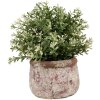 Clayre & Eef 6TE0527S Květináč terakota béžová Ø 13x9 cm venkovský styl