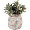 Clayre & Eef 6TE0535 Květináč terakota béžová modrá Ø 14x14 cm venkovský styl