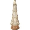 Clayre & Eef 65394 Vánoční stromeček Ø 15x45 cm Zlatá barva venkovský styl sklo dřevo