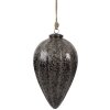 Clayre & Eef 6GL4530L Vánoční ozdoba černá stříbrná Ø 17x26 cm sklo