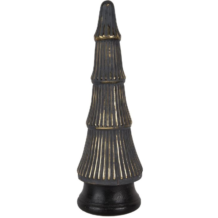 Clayre & Eef 65383 Vánoční stromek zlatý šedý Ø 15x45 cm