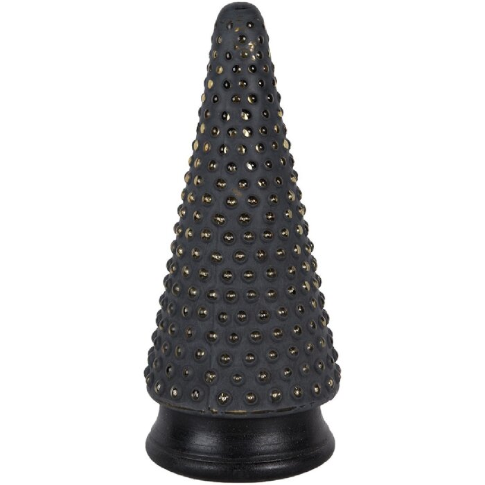 Clayre & Eef 65384 Vánoční stromek zlatý šedý Ø 14x31 cm venkovský styl
