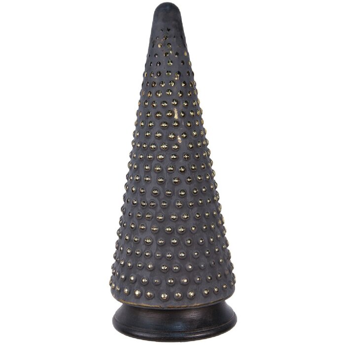 Clayre & Eef 65385 Vánoční stromek zlatý šedý Ø 17x42 cm