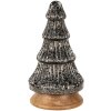 Clayre & Eef 65386 Vánoční stromek stříbrný černý Ø 13x24 cm