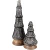 Clayre & Eef 65387 Vánoční stromek stříbrný černý Ø 15x44 cm