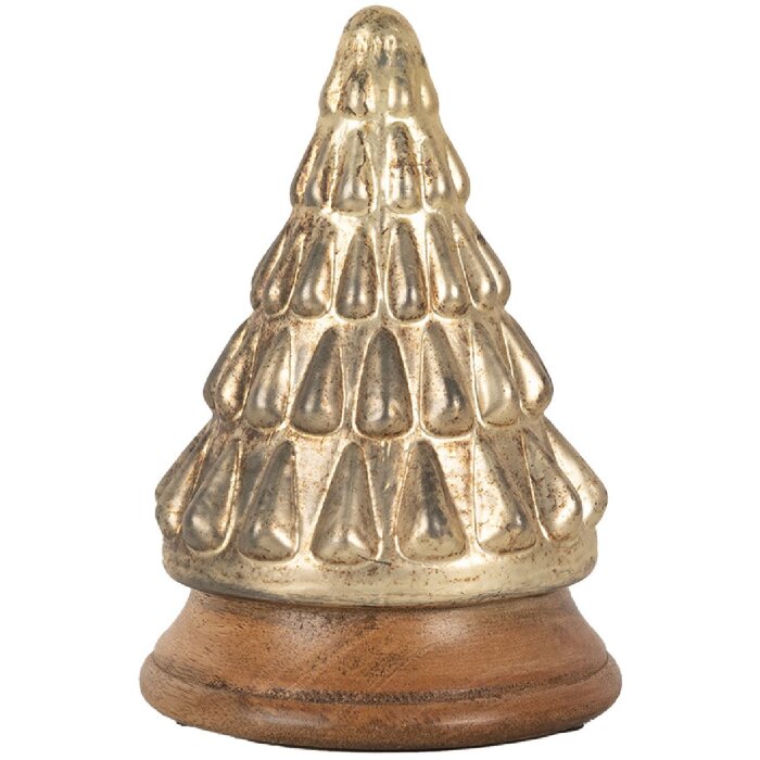 Clayre & Eef 65388 Vánoční stromek zlaté barvy Ø 13x19 cm