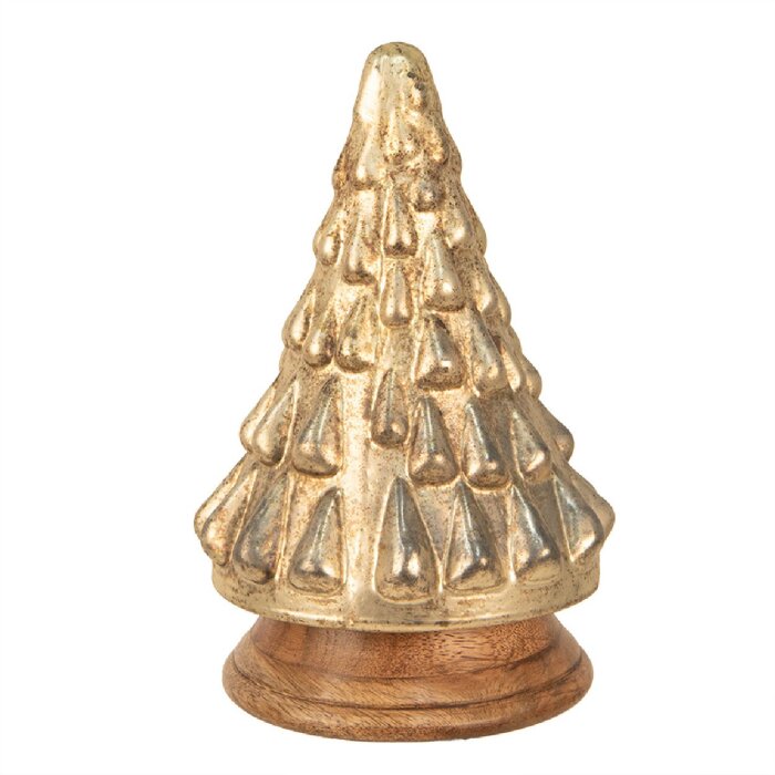 Clayre & Eef 65389 Vánoční stromek zlatý Ø 14x23 cm