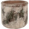 Clayre & Eef 6TE0516M Květináč béžovo zelený Ø 14x12 cm