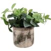 Clayre & Eef 6TE0516M Květináč béžovo zelený Ø 14x12 cm