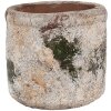 Clayre & Eef 6TE0516S Květináč terakota béžová zelená Ø 12x11 cm venkovský styl