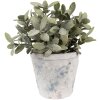 Clayre & Eef 6TE0520M Květináč terakota bílá modrá Ø 12x11 cm venkovský styl