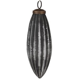 Clayre & Eef 6GL4510 Sada koulí na vánoční stromek 4 šedé Ø 8x15 cm