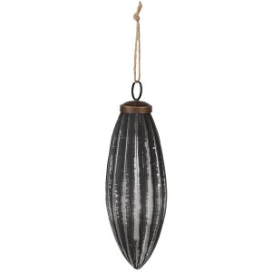 Clayre & Eef 6GL4510 Sada koulí na vánoční stromek 4 šedé Ø 8x15 cm