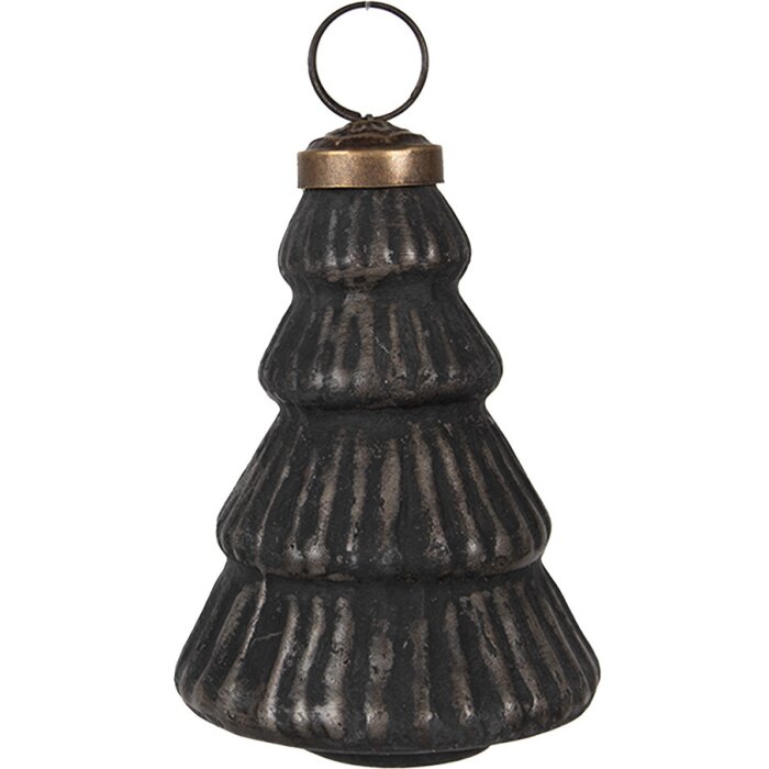 Clayre & Eef 6GL4679 Vánoční ozdoby na stromeček Ø 6x9 cm černá