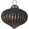 Clayre & Eef 6GL4703 Vánoční ozdoba na stromeček šedozlatá Ø 8x8 cm sklo