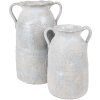 Clayre & Eef 6TE0537S Dekorativní váza šedobéžová 15x12x20 cm