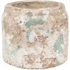 Clayre & Eef 6TE0539S Květináč terakota béžová zelená Ø 11x9 cm