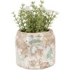 Clayre & Eef 6TE0539S Květináč terakota béžová zelená Ø 11x9 cm