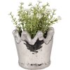 Clayre & Eef 6TE0540S Květináč stříbrný Ø 12x10 cm venkovský styl