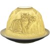 Clayre & Eef 6CE1807 Stojánek na čajovou svíčku Cat Ø 12x8 cm Bílý