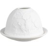 Clayre & Eef 6CE1818 Stojánek na čajovou svíčku s jelenem Ø 12x8 cm bílý