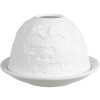 Clayre & Eef 6CE1820 Stojánek na čajovou svíčku porcelánový bílý Ø 12x8 cm Vánoce