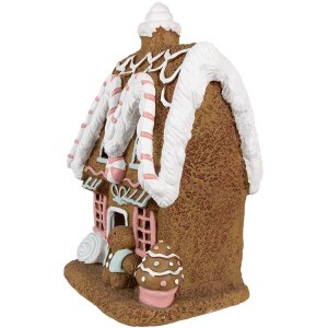 Clayre & Eef 6MG0054 Dekorace perníková chaloupka s LED 22x18x39 cm