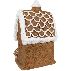 Clayre & Eef 6MG0054 Dekorace perníková chaloupka s LED 22x18x39 cm