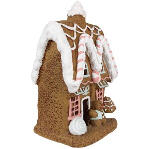 Clayre & Eef 6MG0054 Dekorace perníková chaloupka s LED 22x18x39 cm