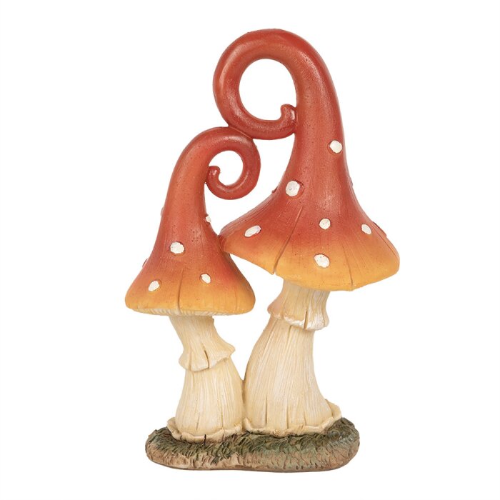 Clayre & Eef 6PR4160 Dekorace Houba červená oranžová 11x7x17 cm