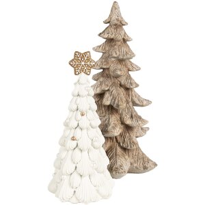 Clayre & Eef 6PR4161 Vánoční stromek dekorace hnědá 19x19x39 cm