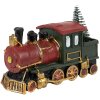 Clayre & Eef 6PR4335 Dekorace lokomotiva 11x5x7 cm zelená červená zlatá