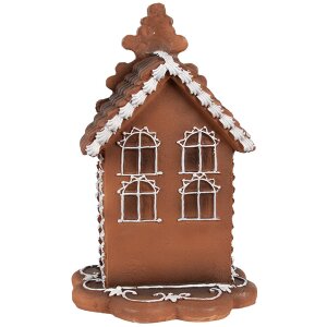 Clayre & Eef 6PR4344 Dekorace perníková chaloupka s LED diodami 13x13x20 cm