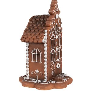 Clayre & Eef 6PR4344 Dekorace perníková chaloupka s LED diodami 13x13x20 cm