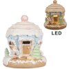 Clayre & Eef 6PR4354 Dekorace domeček s LED Ø12x14 cm 3xAAA