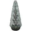 Clayre & Eef Vánoční stromek LED Ø 11x24 cm skleněný stříbrný