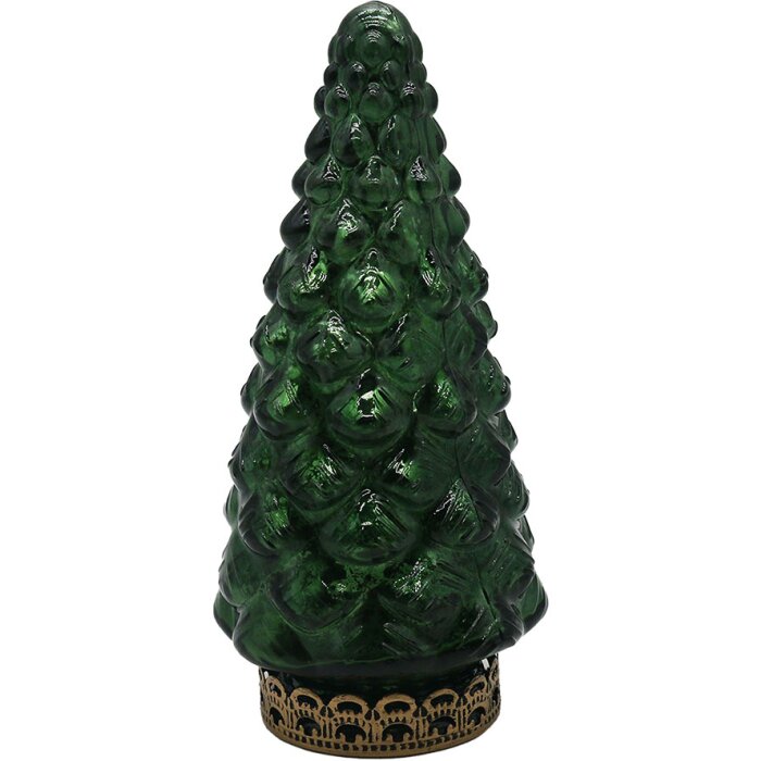 Clayre & Eef 6GL4575 Vánoční stromek s LED diodami zelený Ø 8x16 cm