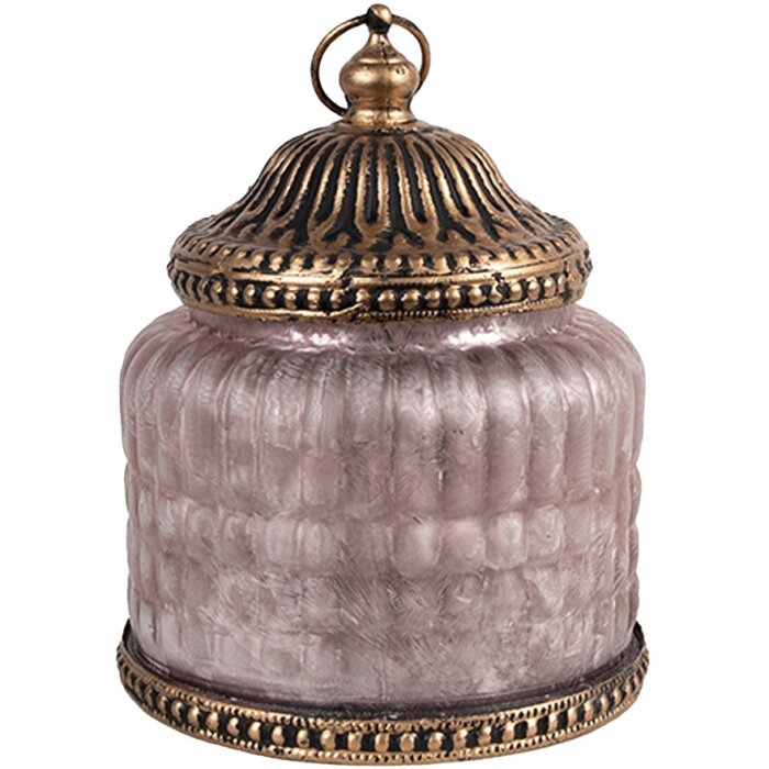 Clayre & Eef 6GL4599 Dekorace s LED diodami Ø 10x13 cm Vintage Pink Brown