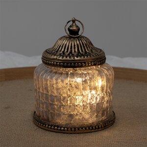 Clayre & Eef 6GL4599 Dekorace s LED diodami Ø 10x13 cm Vintage Pink Brown