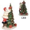 Clayre & Eef 6PR4179 Otec Vánoc s vánočním stromkem LED 15x10x22 cm